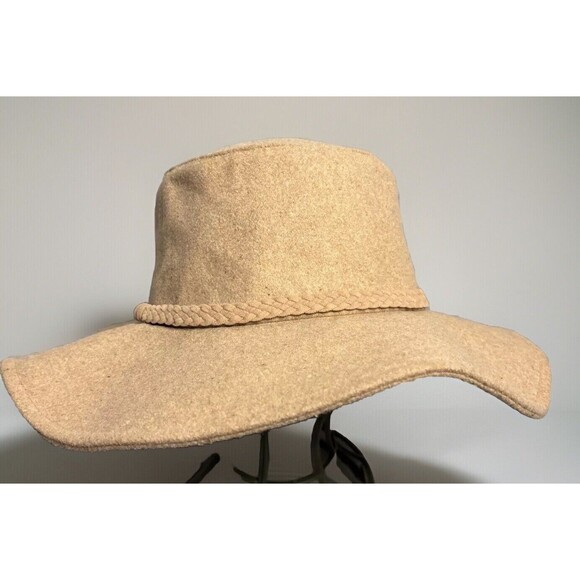 Anthro ASN Cowboy Sun Hat Tan Fedora Felt Sun‎ Beach Festival Boho Australia - Picture 3 of 11